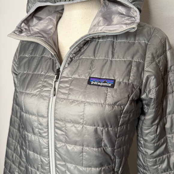 Patagonia Nano Puff Gray Hooded Jacket Size XS - Picture 3 of 10